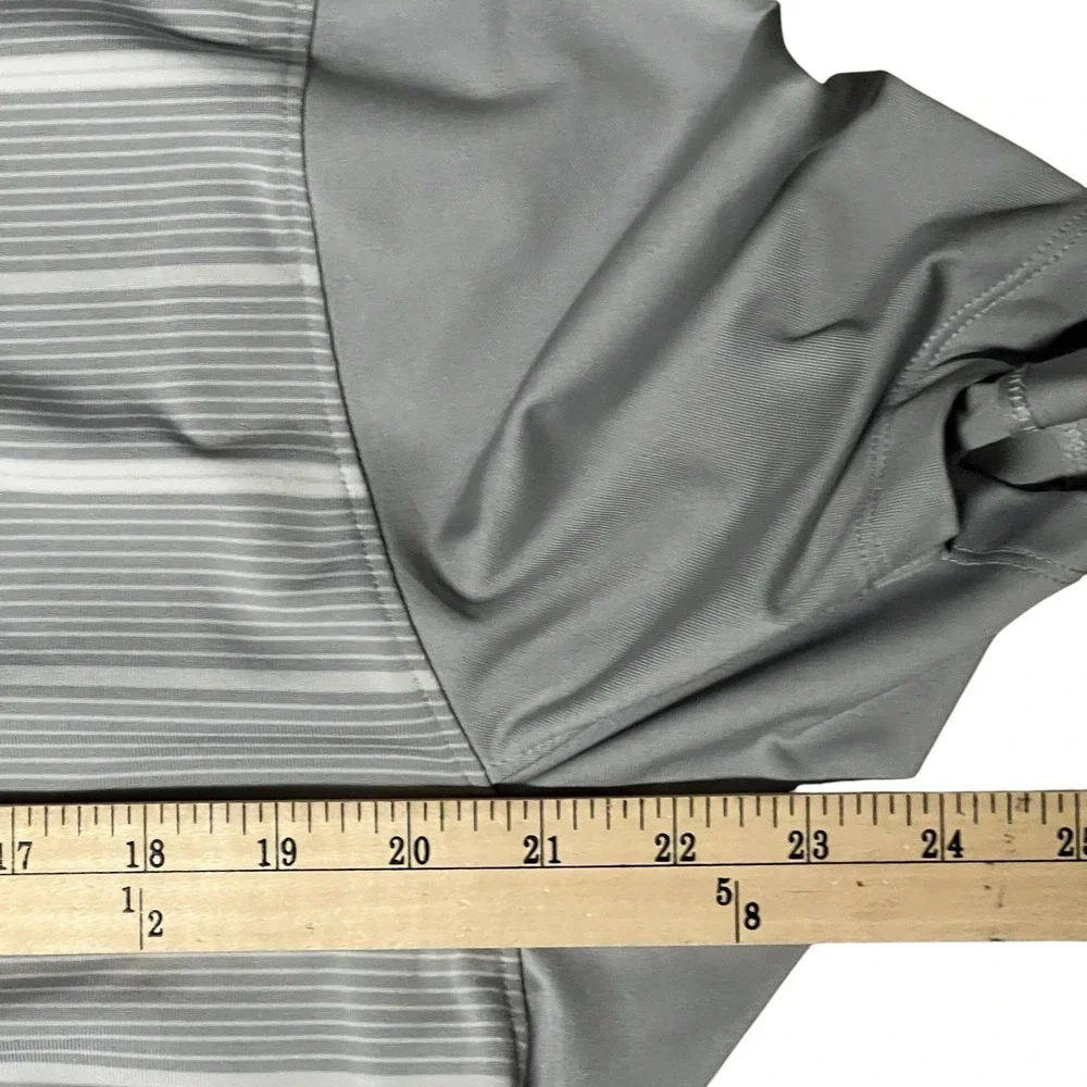 Nike Tiger Woods Custom Athlete TW Golf Polo DR5318-077 Photon Gray Stripe